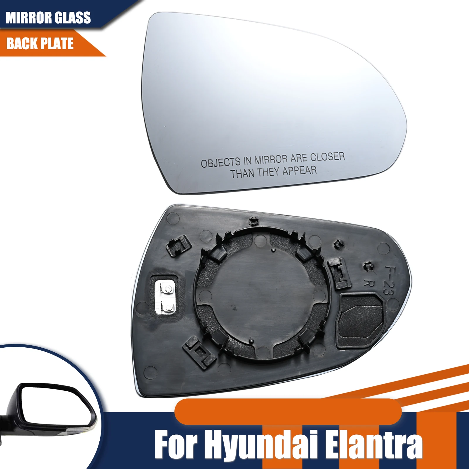 

Для Hyundai Elantra 2017-2020 объектив зеркала заднего вида со стороны водителя и пассажира в сборе с подогревом водонепроницаемый антибликовый большой зрение