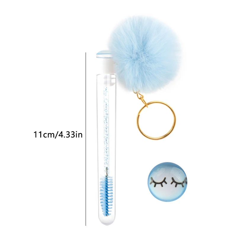 Wimpernbürste Tube mit Pompom Wimpernverlängerung Make-up Pinsel staubdicht Augenbrauenkamm Beauty Tools