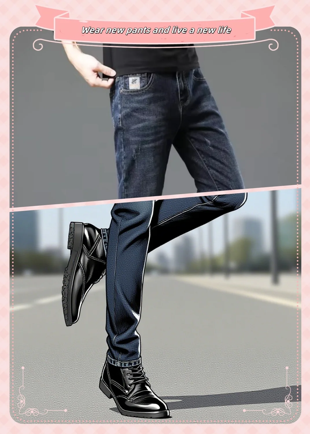 

Tight trousers Spring summer Fashion Men Slim Fit skinny Jeans Trendy Stretch denim Casual Cotton Small Legs Men's Pencil Pants