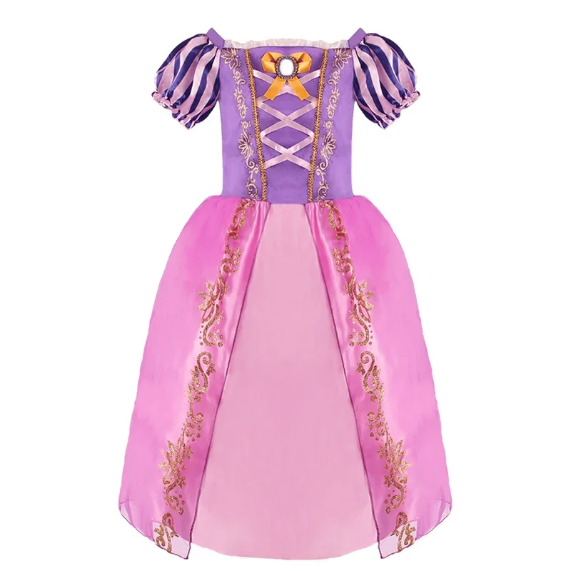 Vestido de princesa Rapunzel para niñas de 2 a 8 años, disfraz de verano, peluca de Rapunzel, disfraz de fantasía para fiesta de cumpleaños y Navidad