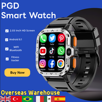 PGD Smart Watch 4G LTE GPS Wifi SIM Card NFC Dual Camera Rugged Storage Google Play Heart Rate Android SmartWatch 4G Smart Watch