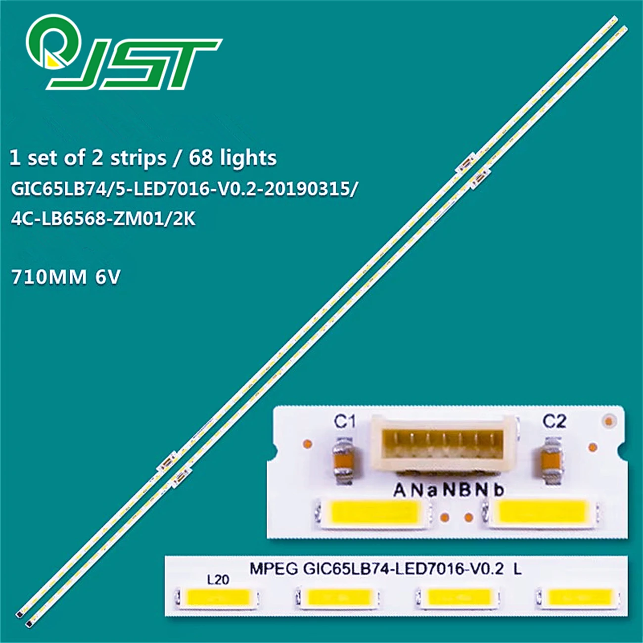 2pcs/Kit LED 65U8900C MPEG GIC65LB74_LED7016_V0.2_20190315 L GIC65LB75_LED7016_V0.2_20190315 R 4C-LB6568-ZM01K 4C-LB6568-ZM02K