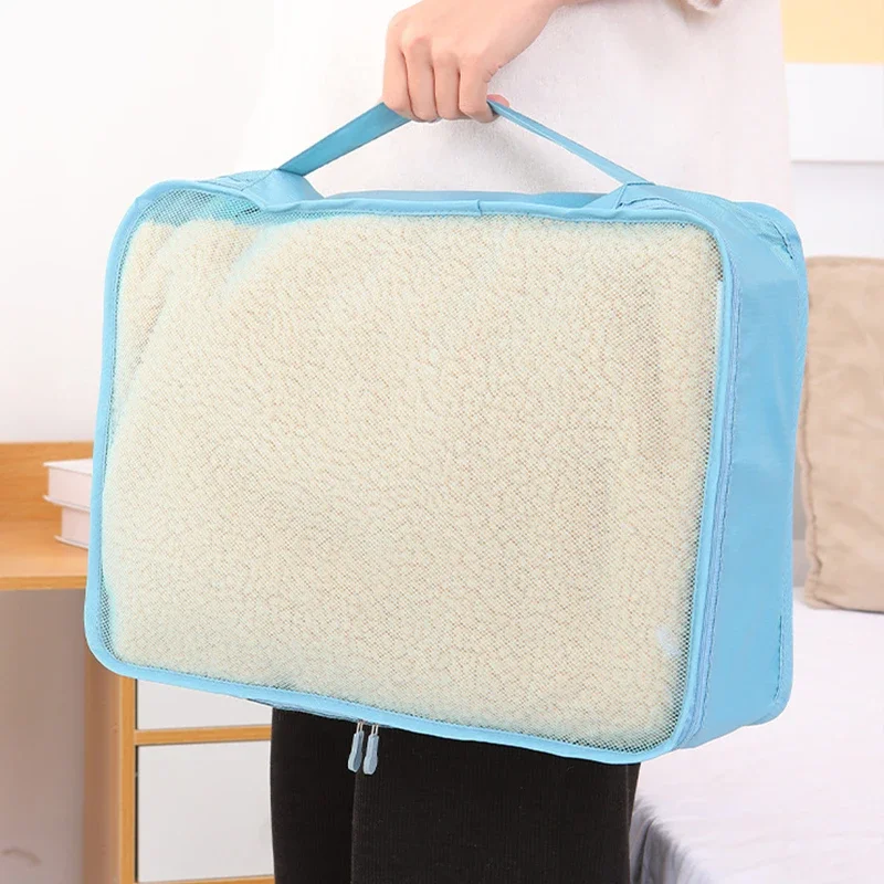 Travel Storage Bag Portable Travel Mesh Bag Capacity Suitcase Storage Luggage Clothes Sorting Organizer Packing Cube Pouch Case