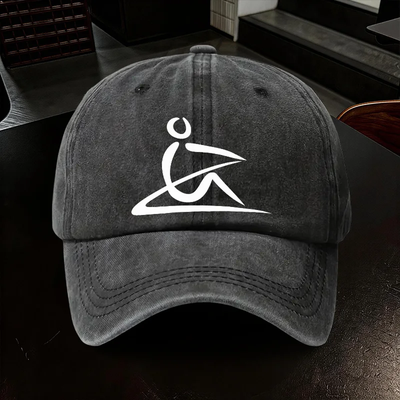 1pc Abstract Figure Design Denim Baseball Cap, Casual Streetwear Fashion Hat for Outdoor Sports, Travel