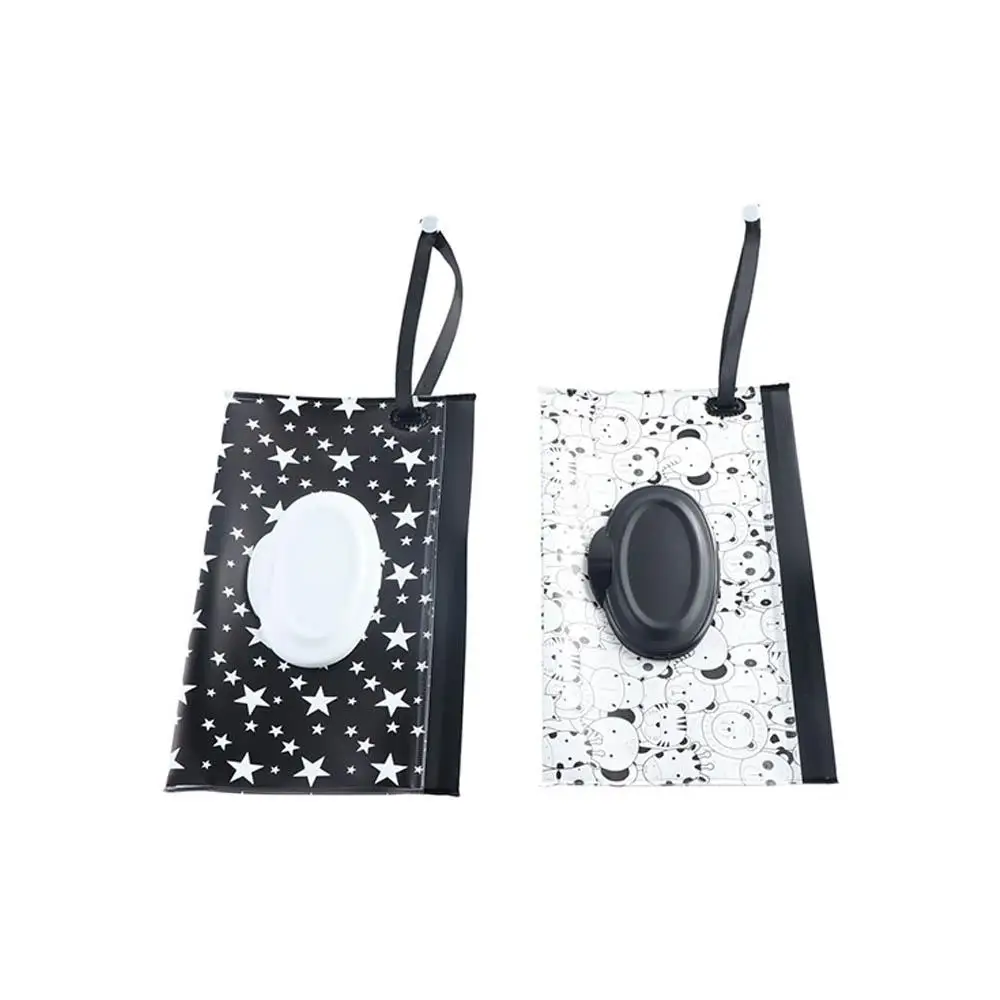 Reusable EVA Refillable Flip Cover Snap-Strap Baby Stroller Accessory Wet Wipe Bag Wet Wipe Pouch Wipes Holder Case Tissue Box