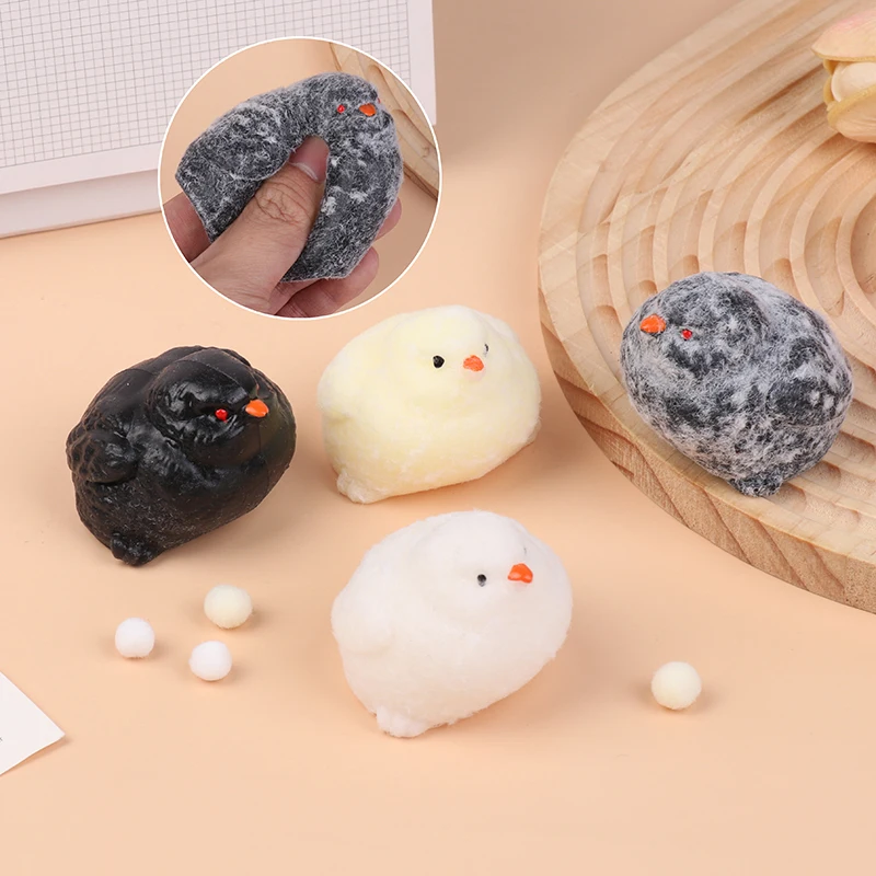 1PC Silicone Hen Chicks Adult Kids Birthday Gift Antistress Foot Toy Handmade Plush Simulation Chicken Squeezing Pinching Toys