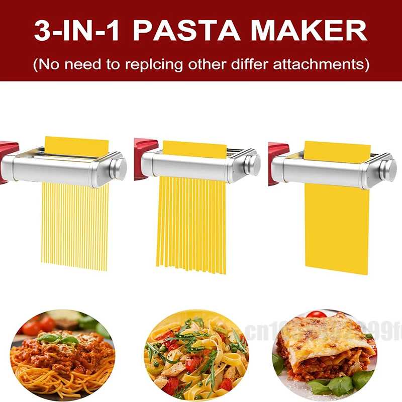 Imagem -03 - Pasta Roller Spaghetti Cutter Noodle Maker Misturadores para Kitchen Aid Escova de Limpeza Anexos Grupo ka Stand Fettuccine