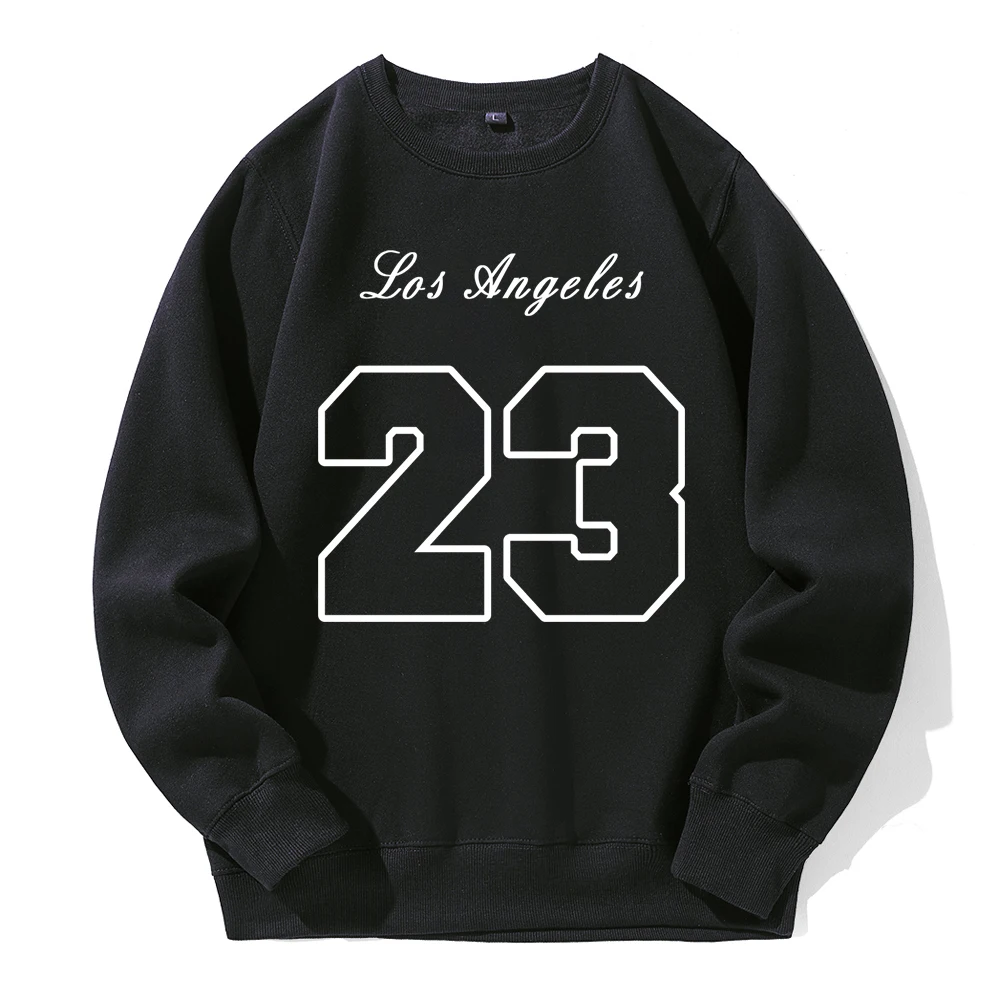 Los Angeles 23 Letter Printing Mens Hoody Fashion Sport O-Neck Hooded Casual Loose Fleece Sweatshirts Original Classic Hoodies