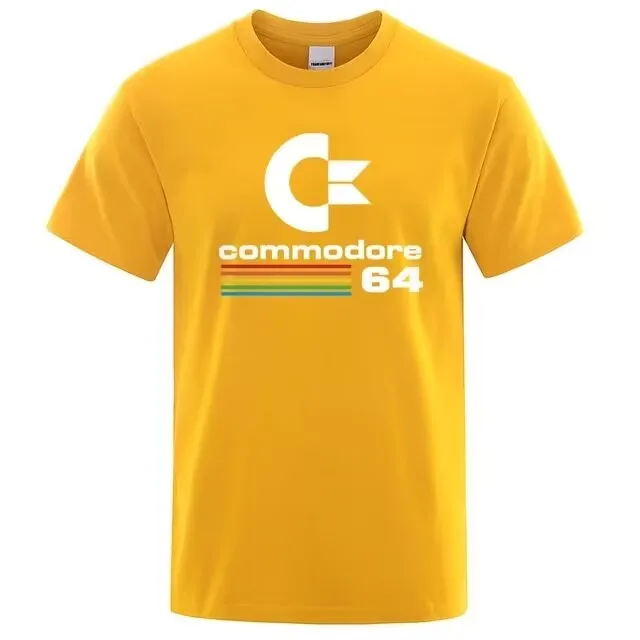 Summer Commodore 64 Print T Shirt C64 SID Amiga Retro Cool Design Street Short Sleeve Top Tee Cotton Clothing Loose Men T-shirts