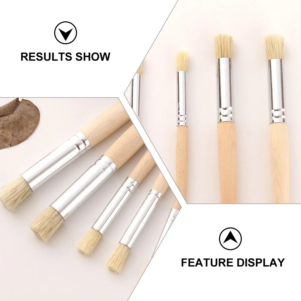 

6pcs Oil Painting Brushes Watercolor Bristle Paint Brush Set For Graffiti Art Diy Painting Tools Student Stationery Art