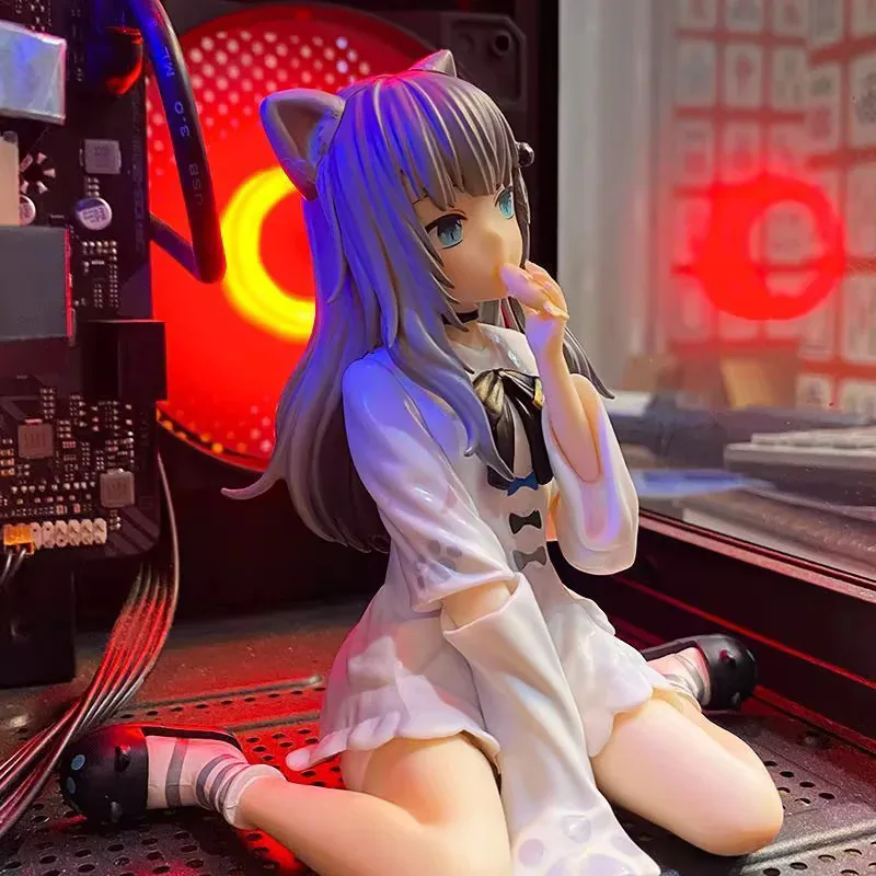 12 センチメートル漫画かわいいキャットウーマン座っている人形モデル手作り美少女セクシーな猫耳ガール箱入りトレンドデスクトップ像装飾品おもちゃ