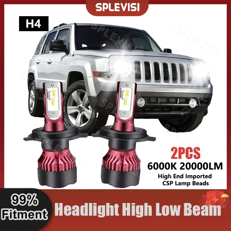 

Replace LED Headlight High Low Beam Bulbs 9V-36V 20000LM For Jeep Cherokee KJ 2002 2003 2004 2005 2006 2007 2008 Car Lights