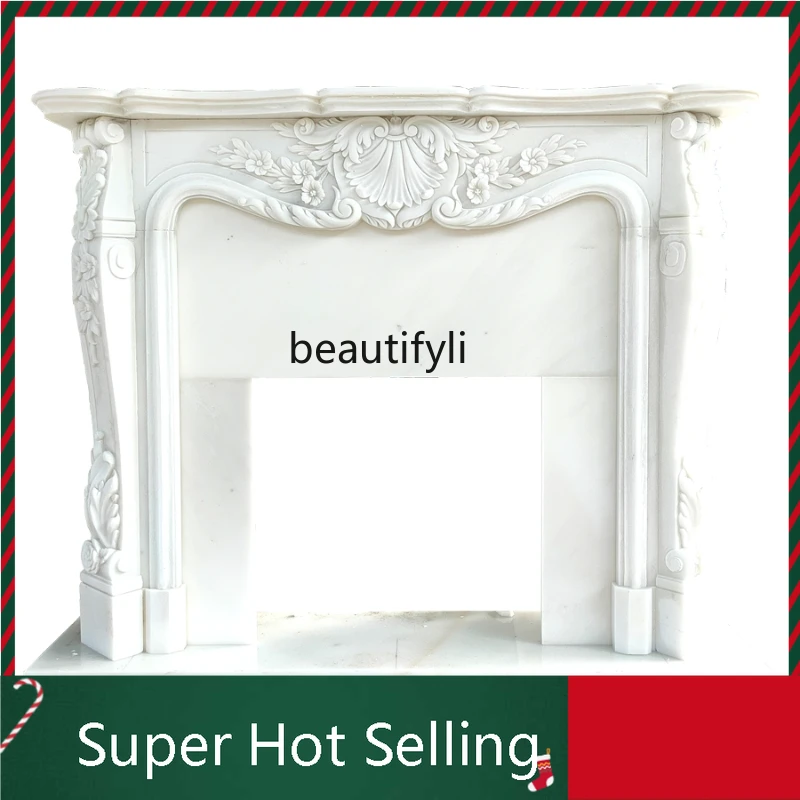 

D80 D071 Marble Fireplace Stone Carving French Relief European Indoor American Curio Cabinet Decoration Stone Fireplace