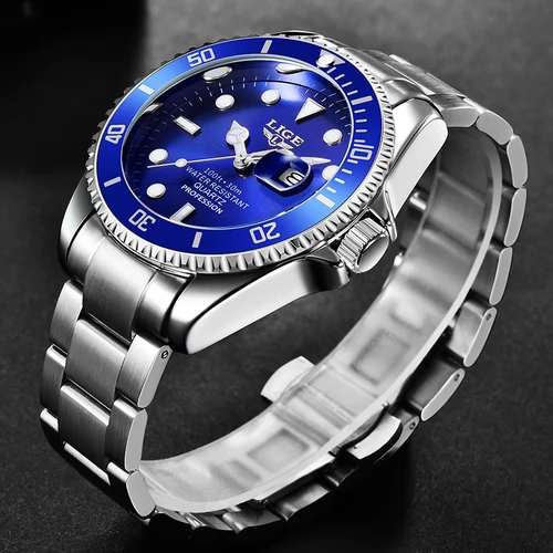 Relojes LIGE de lujo para Hombre, relojes de pulsera de cuarzo con fecha luminosa resistente al agua hasta 30M, reloj informal de negocios para Hombre, Roloj para Hombre