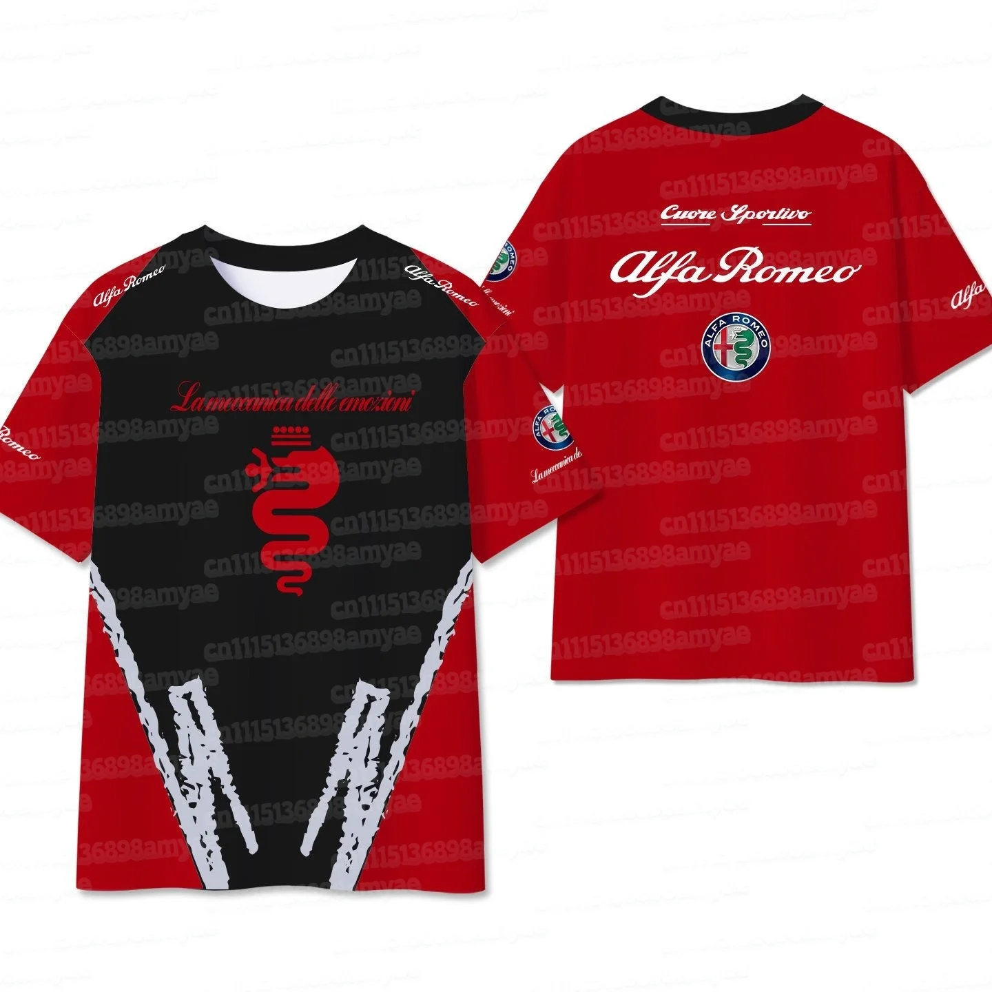 2026 Alpha Racing Fan T-Shirt Atmungsaktiv Schnelltrocknend Outdoor Freizeit Sport Familien-Top 3D-Gedrucktes Fan-Kurzarm-Top – Detail 5