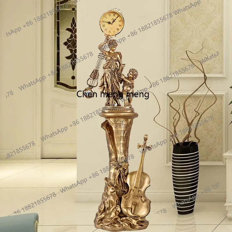 H178European living room vertical clock movement retro silent standing clock floor  pendulum clock fashion resin