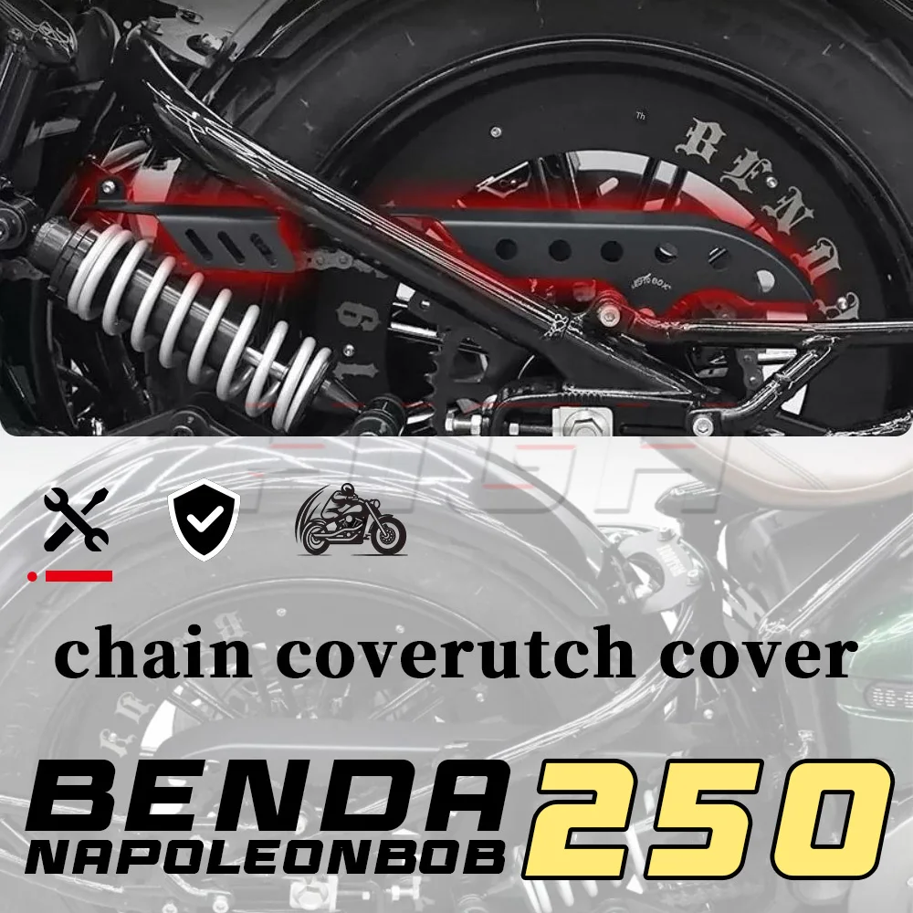 For Benda Napoleon Bob 250 Motorcycle Retro Chain Guard Sprocket Cover Protective Decorative Accessories