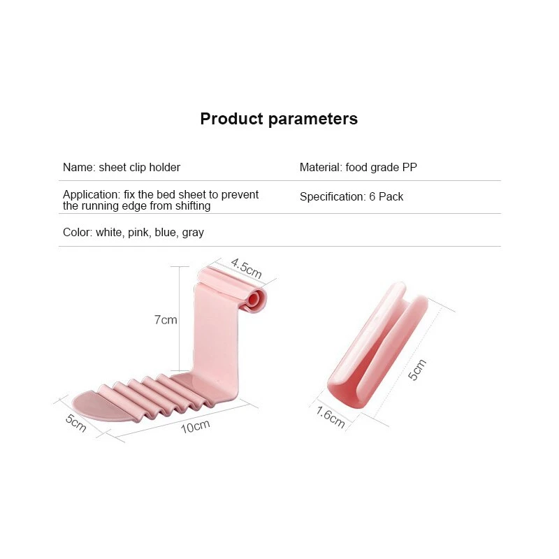 Support de drap de lit antidérapant, pince à drap invisible domestique, sans mèche, 6 pièces