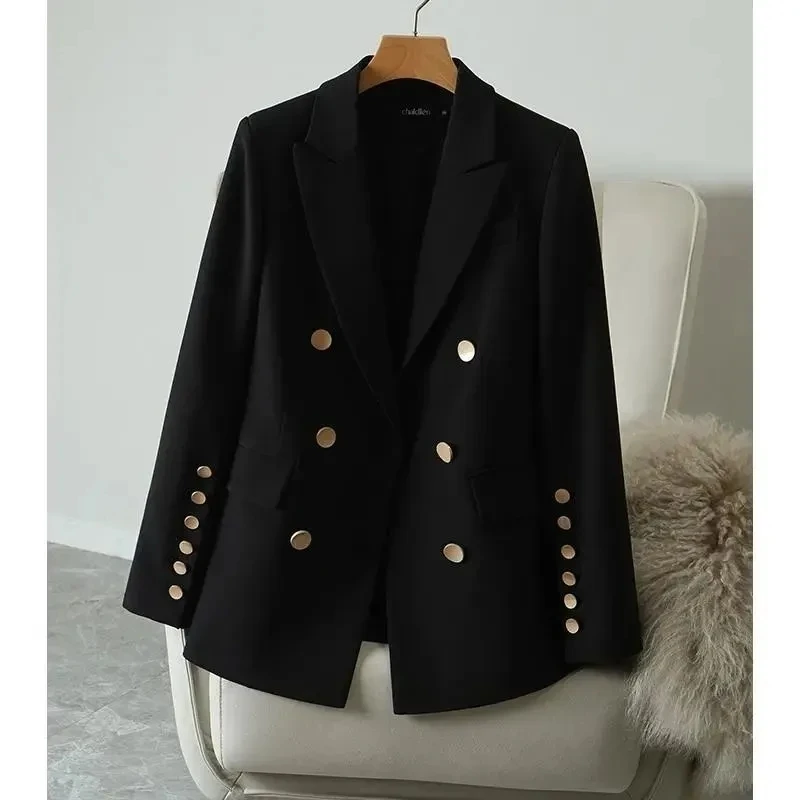 Blazer au Design Polyvalent pour Femme, à Double Boutonnage, Petites Vestes Imbibées, Mode Coréenne, Slim, Nouveauté Printemps Automne 2024