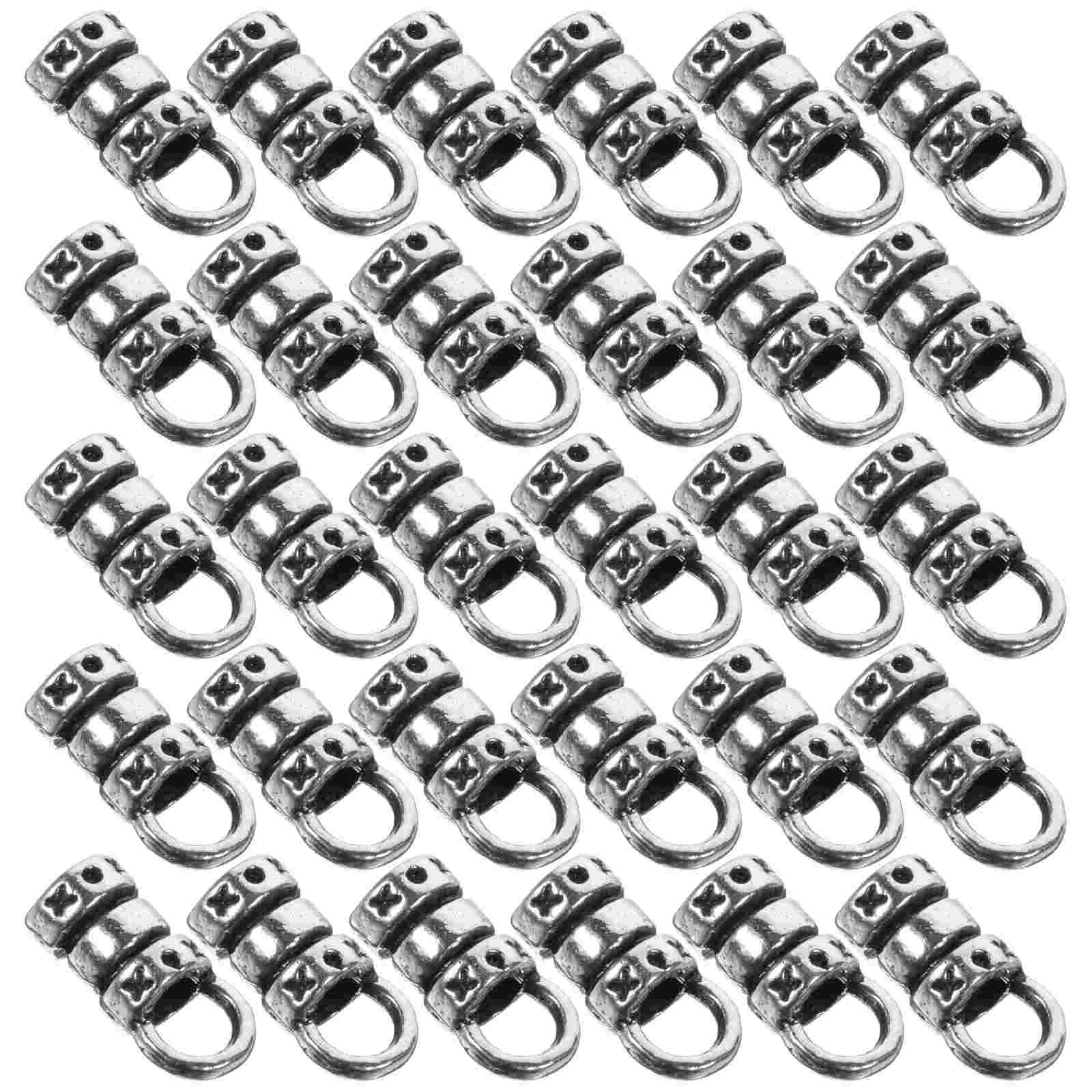 

100 PCS Cellphone Decorative Accessory Jewelry Making Clasp End of Line Silver Color Connection DIY Buckle