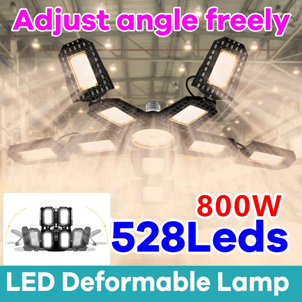 

E27 10-Fan Shape Foldable LED Bulb AC100-277V Deformation for Home Ceiling Lights Warehouse and Garage High Bay Lamp Shed Lamps