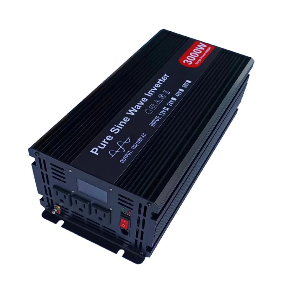 Patricia-Onduleur à onde sinusoïdale pure avec télécommande, 3000W, 12V, DC à AC 110V, 120V, 6000W, personnalisation en usine, vente en gros