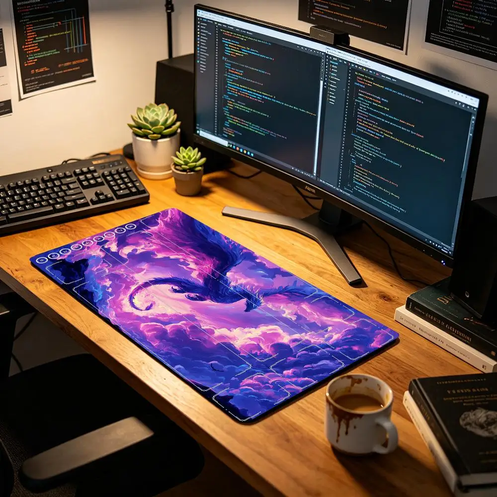 Ethereal Sky Phoenix Mtg Playmat tapis de souris Magic card playmat avec zone antidérapante, bord cousu durable, tapis de bureau