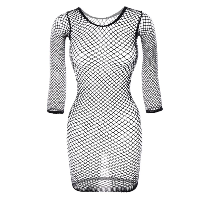 Sexy Cover Up Hollow Out Fishnet Dress without Bikini Hollow Out Dress Holiday Qq609