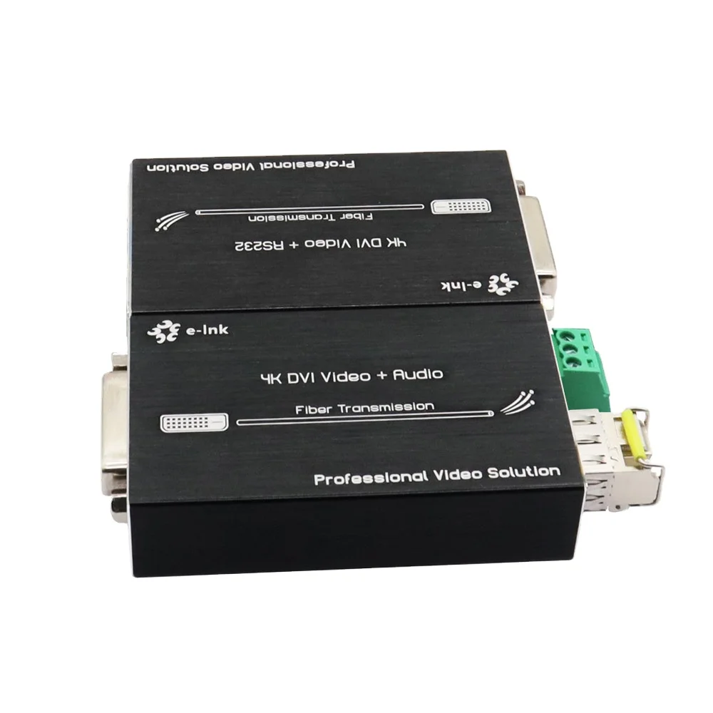 4K 60HZ DVI Fiber Converter with RS232 LC Connector 5V DC Power Input mini dvi fiber transmitter receiver