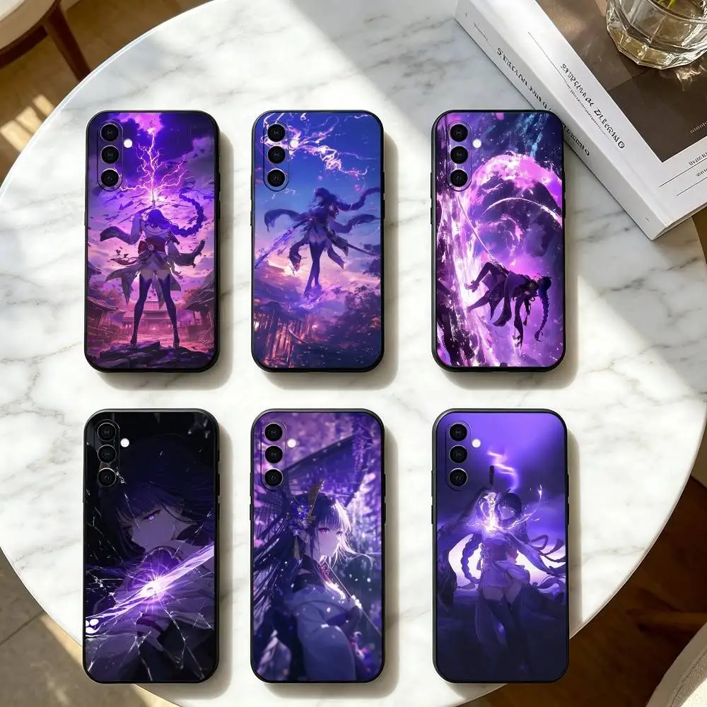 G-Genshin I-Impact Raiden Shogun  Phone Case For Samsung Galaxy A73,A72,A71,A70,A53,A52,A51,Soft Silicone Black Cover