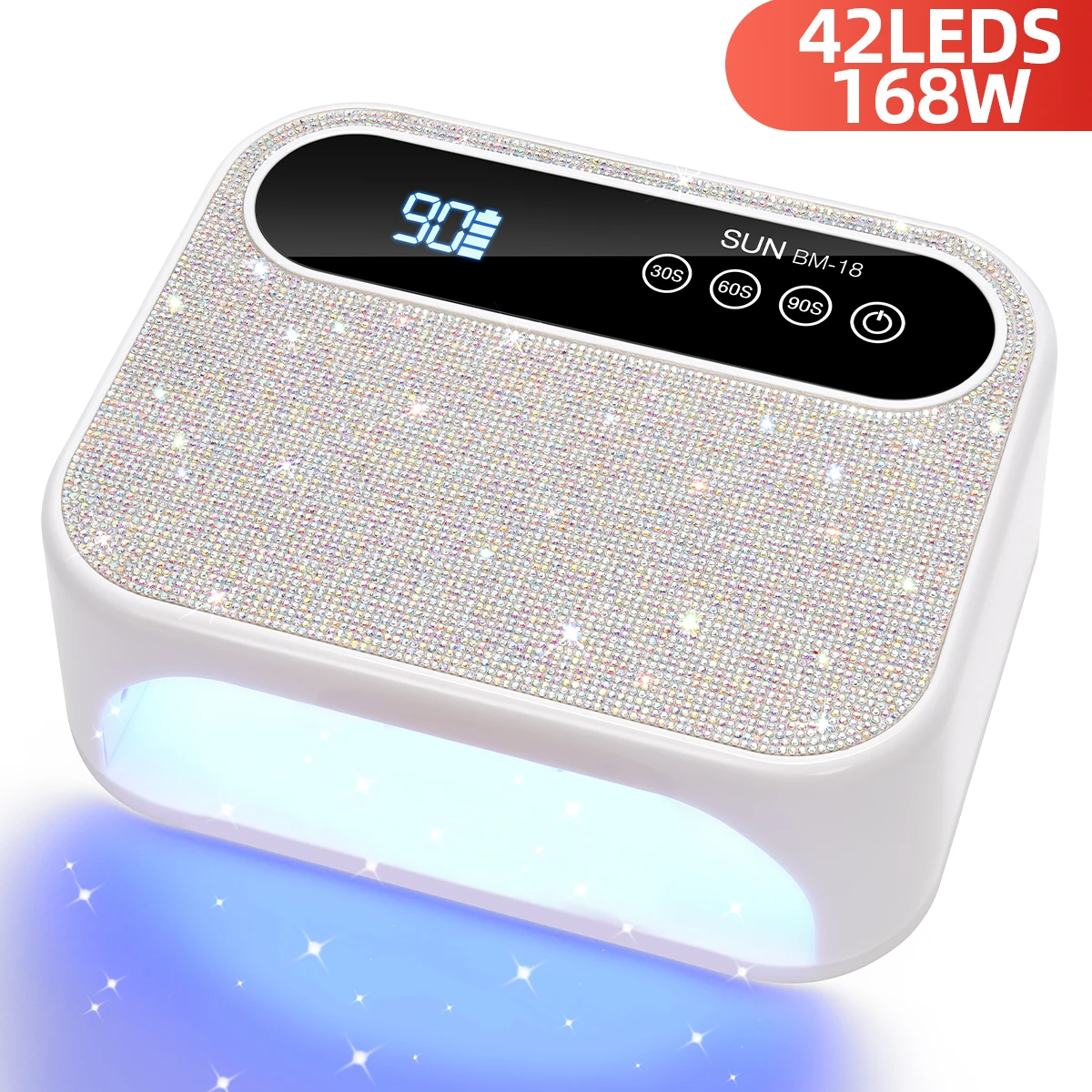 168W UV LED Nail Lamp For Curing Nails Gel Polish 42LEDS Rechargeable Nail Dryer With Auto Sensor Professional Nail Salon Tools