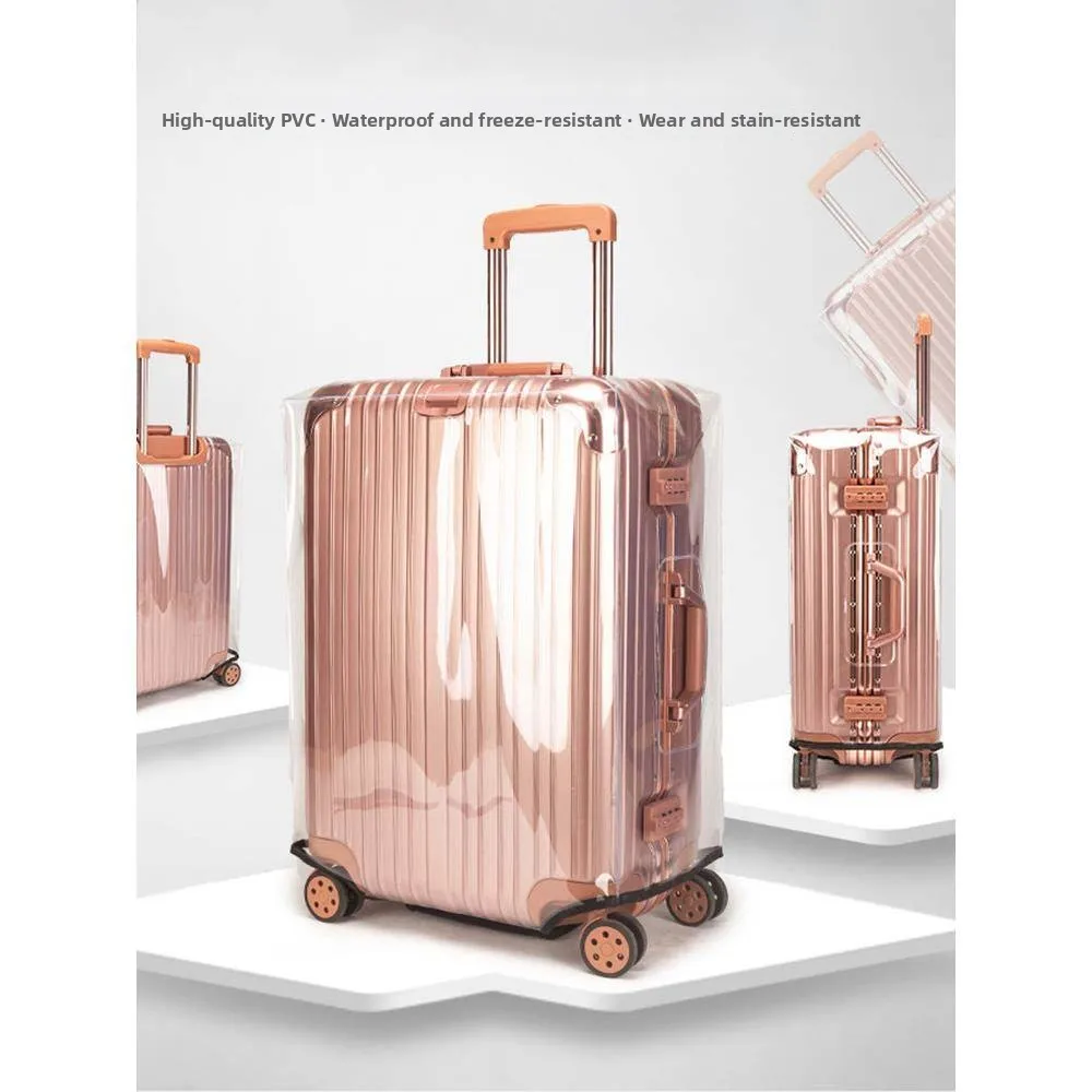 Transparent PVC Three-Point Luggage Protector Cover Waterproof Dustproof Fat Square Travel Suitcase Cover Wear-resistant