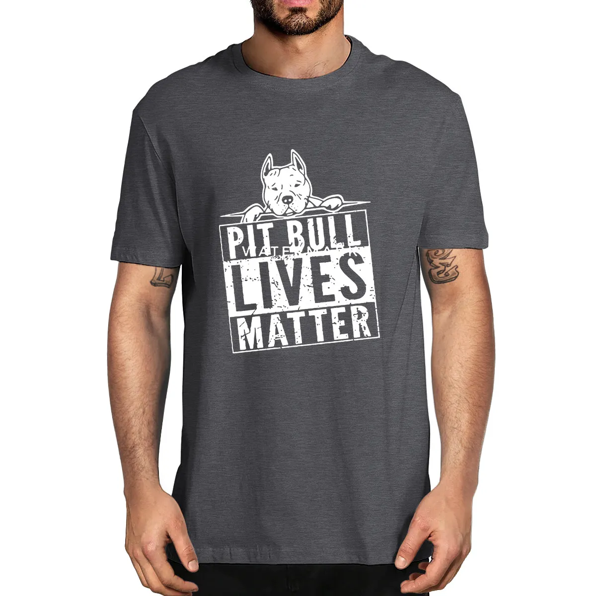 100% Cotton PitBull Lives Matter Dog Animal Lovers Crewneck Unisex Oversized Men Novelty T-Shirt Women Soft Casual Tee EU Size