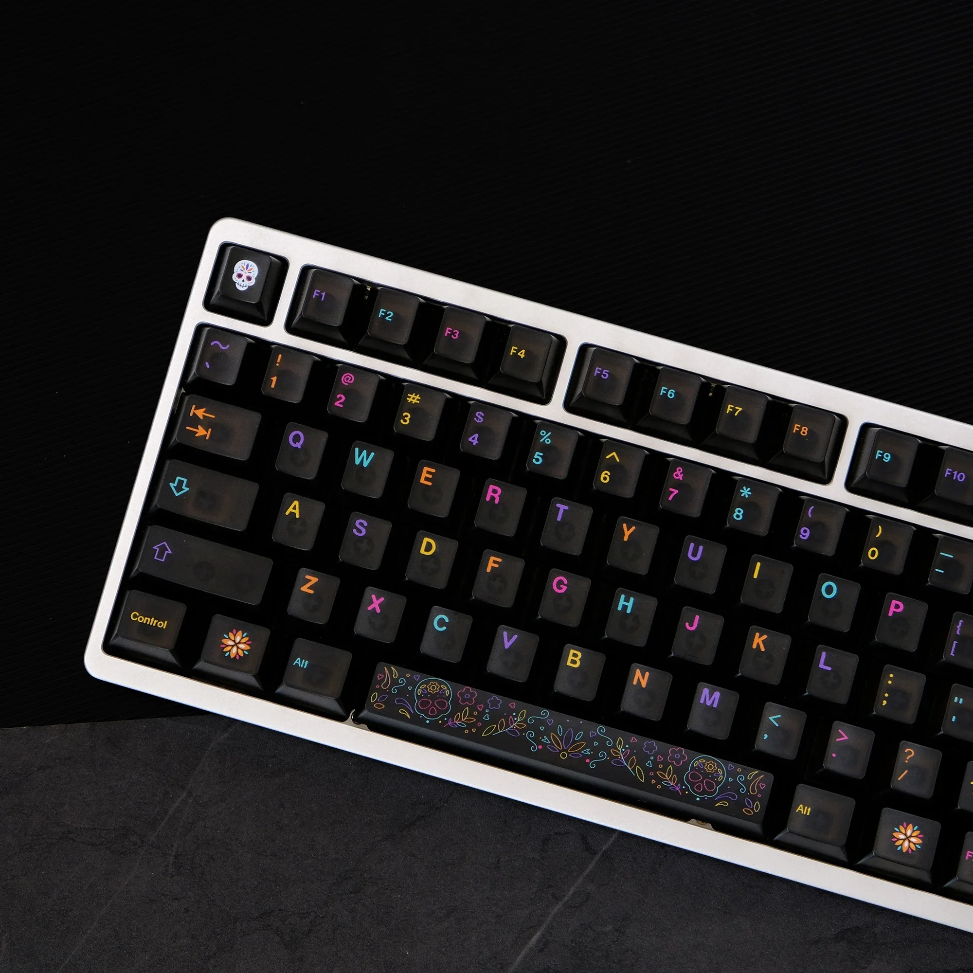Aifei Animal Colorful Keycaps Underworlds Black Fog Translucent 122 Keys PC UV Print Cherry Mechanical Keyboard Mad 60he 68he