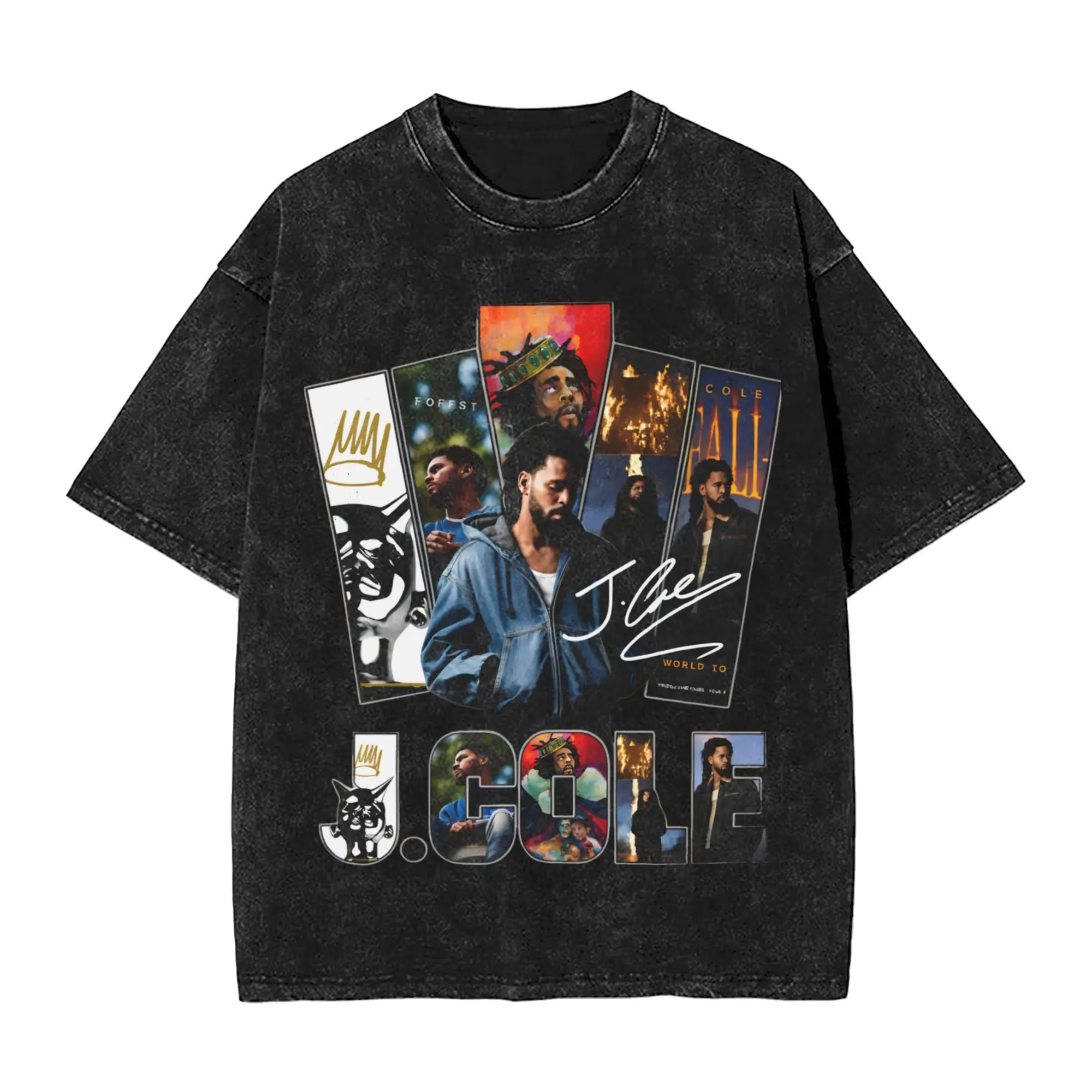 J Cole The Fall Off 2026 Tour T Shirt Hip Hop Washed 100% Cotton Oversize T-Shirt  Fashion Men Women Streetwear Printed Tees