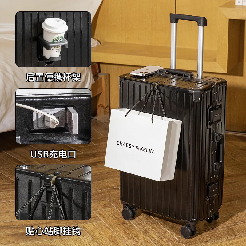 New luggage aluminum frame 24 inch trolley case suitcase