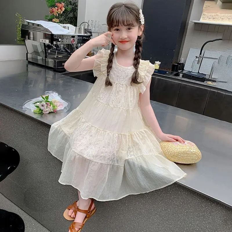 

Kids Girl Cheongsam Dress Summer 2025 10 Baby Princess Dresses New Teenager 11 Sleeveless Dress Children Party Clothes 12 Years