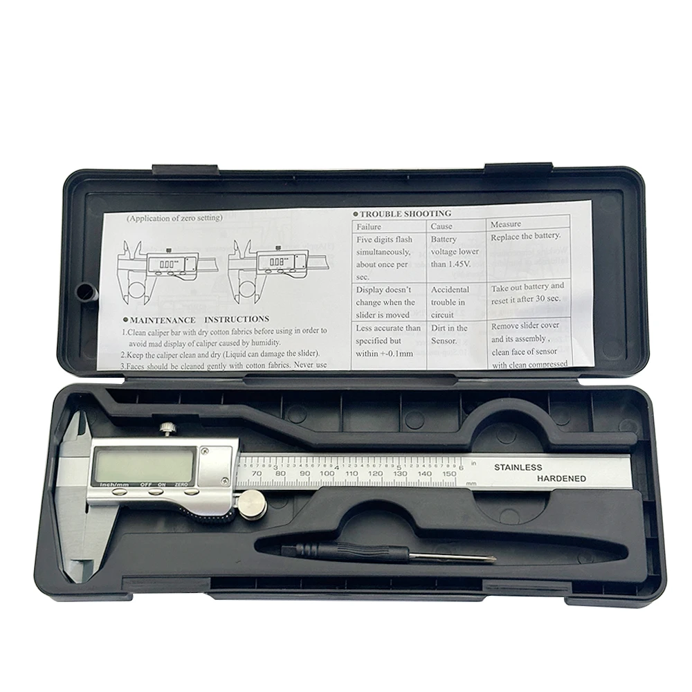 Kaliper digital paduan seng 0-150mm, Kaliper Logam Profesional, Alat Ukur Vernier, Alat Ukur Ketebalan Kayu, Pengukur Kedalaman