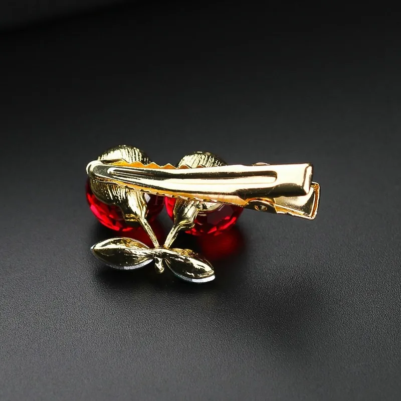 مشبك شعر الكرز مشبك حافة لطيف مشبك شعر كريستالي من حجر الراين مشبك علوي مشبك منقار البط مشبك صغير #6