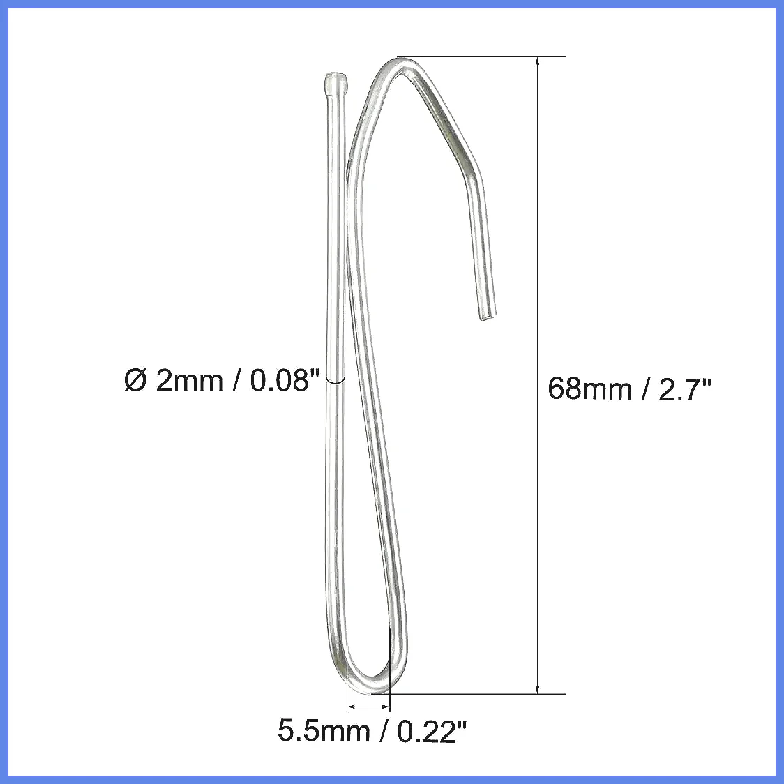 Zinc Plated Curtain Hooks Pin-On Drapery Hooks 2.7 Inch Long Shanks for Pleated Drapes, 10-90 Pcs Set