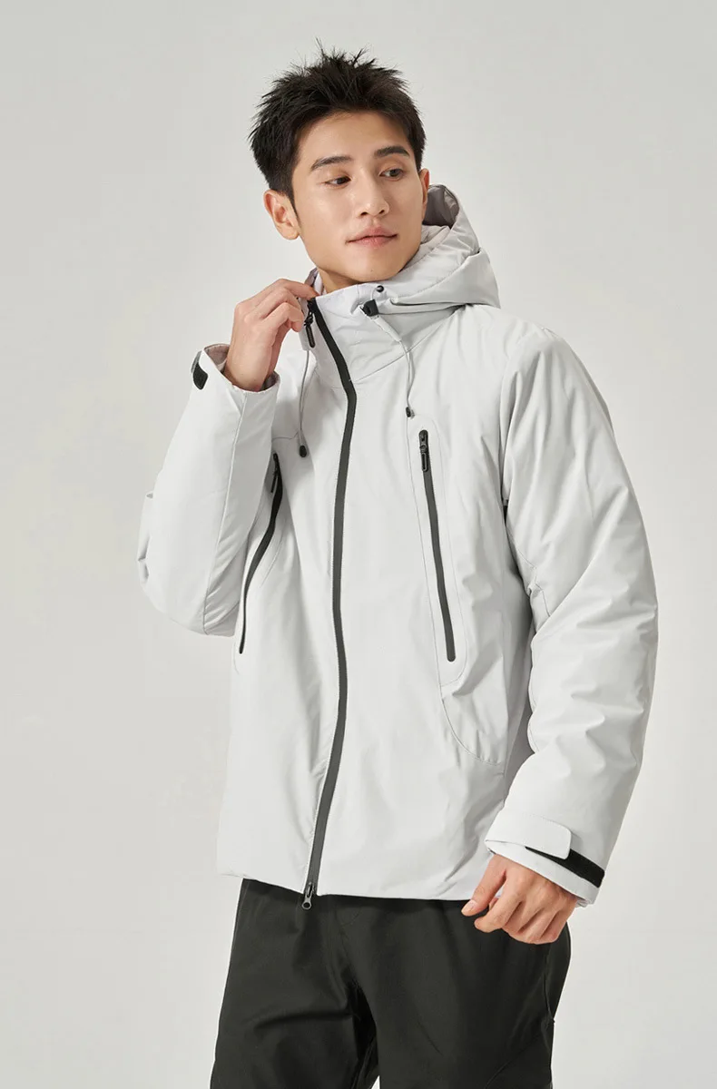 Veste thermique d'alpinisme pour hommes, coupe-vent, tissu imperméable, mode Hip Hop Design décontracté, surdimensionné, manteau d'extérieur, automne et hiver