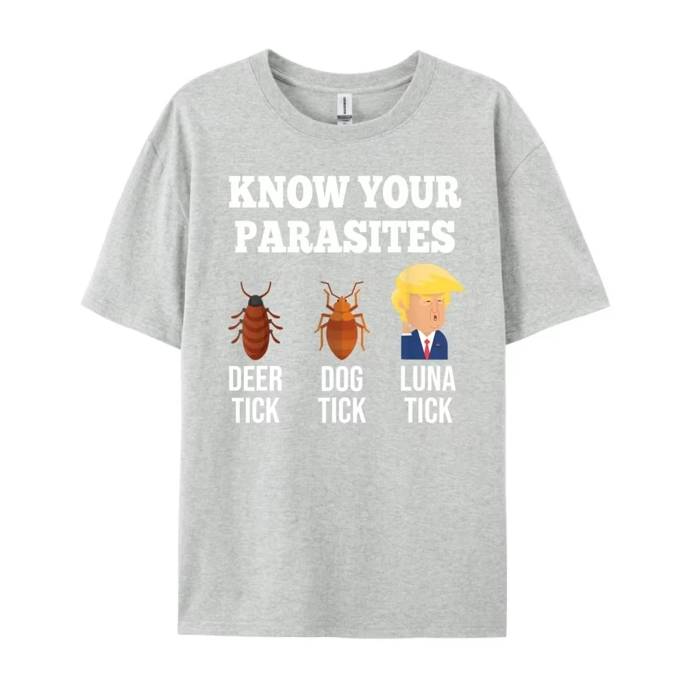 Know Your Parasites Funny Tick Resist Graphic T-Shirt, Unisex Harajuku Tee, Couples Casual Short Sleeve Fashion Tops