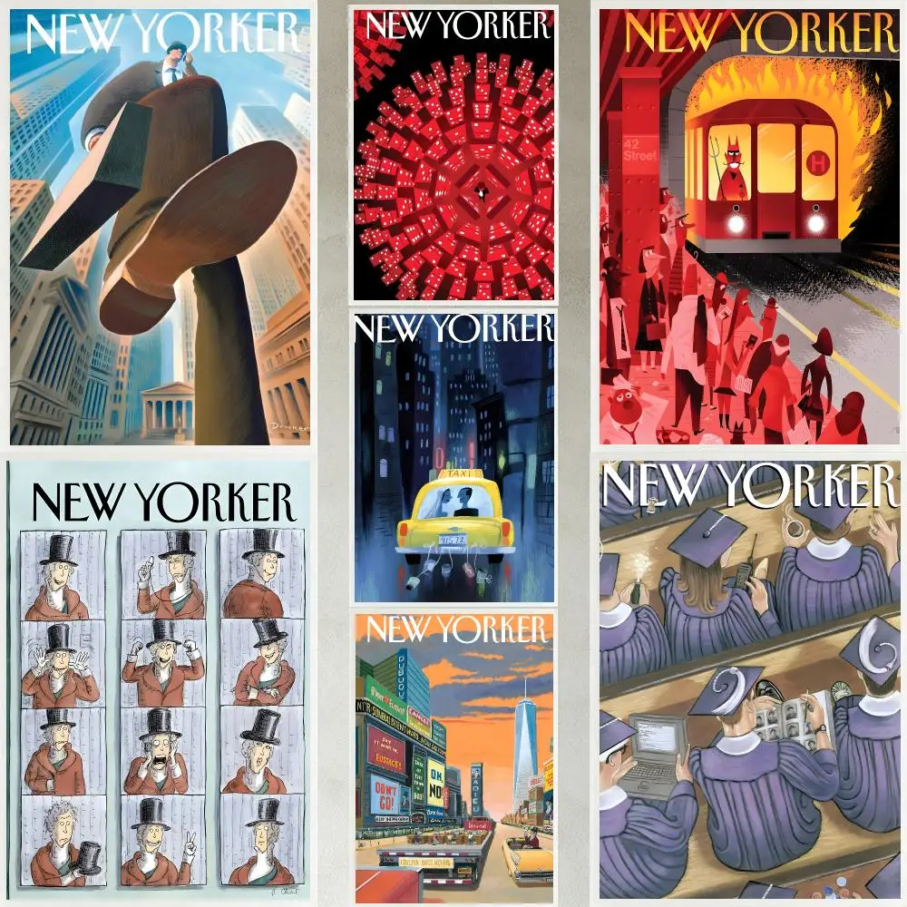 popular The New Yorker Poster Poster HD Waterproof Self-adhesive Art Print Wall Decor for Bedroom Living Room Gift