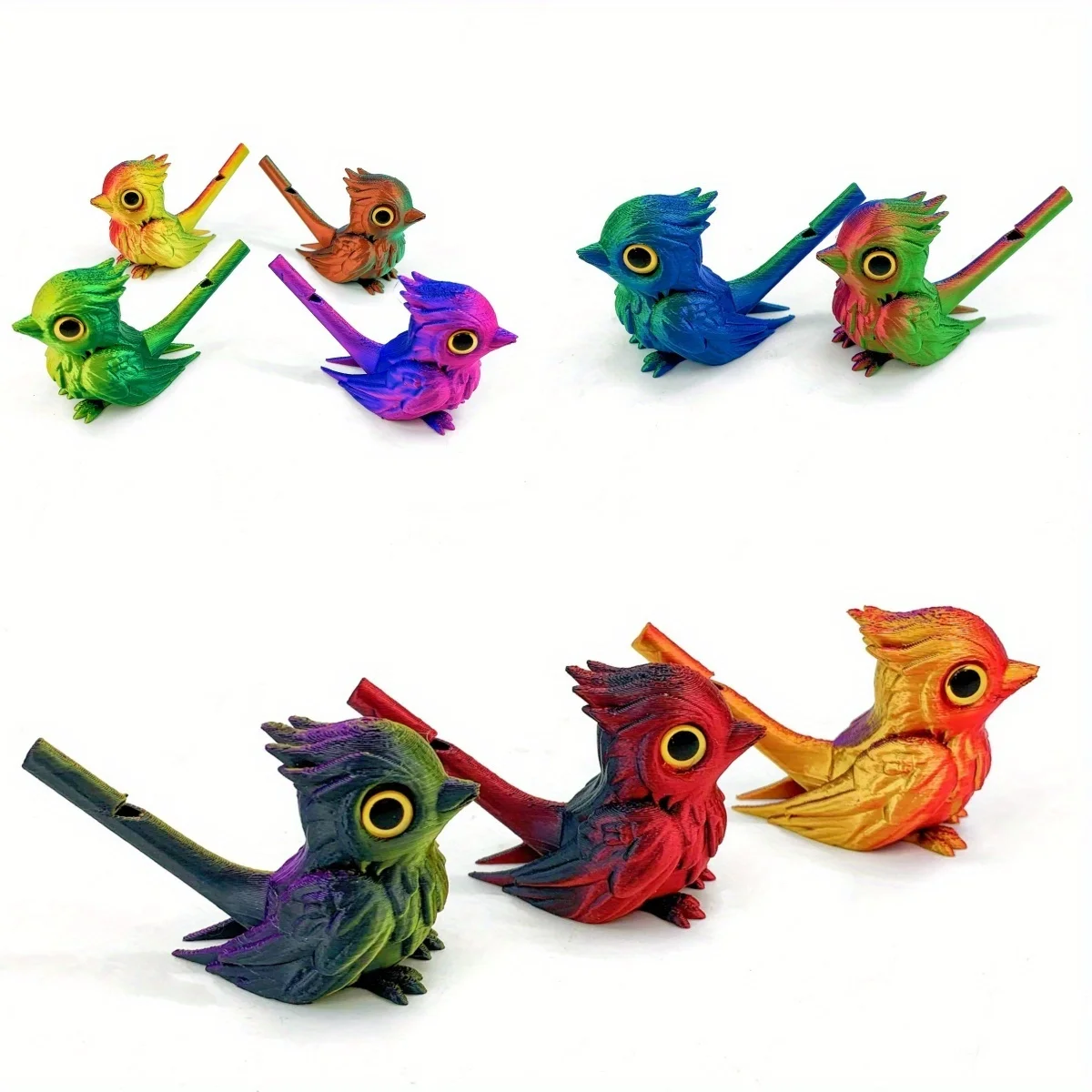 

3D Printing Color Gradient Bird Flute Exquisite Small and Exquisite Model with Diverse Colors, Choose Christmas Essential Gift