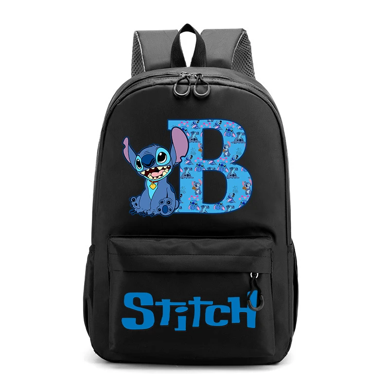 Disney Stitch กระเป๋าเป้สะพายหลังพิมพ์ชายหญิงขนาดใหญ่ความจุสําหรับเครื่องเขียนกระเป๋าหนังสือล้างทําความสะอาดได้ Unisex Cool กระเป๋าเดินทาง