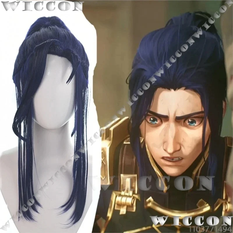 x;3,f6'b7\g,Caitlyn Kiramman Arance S2 Anime Game LOL Cosplay Prop Blue Wig Long Hair Women Cos Holloween Party Cust5;h7'b8\f,4/ view 5
