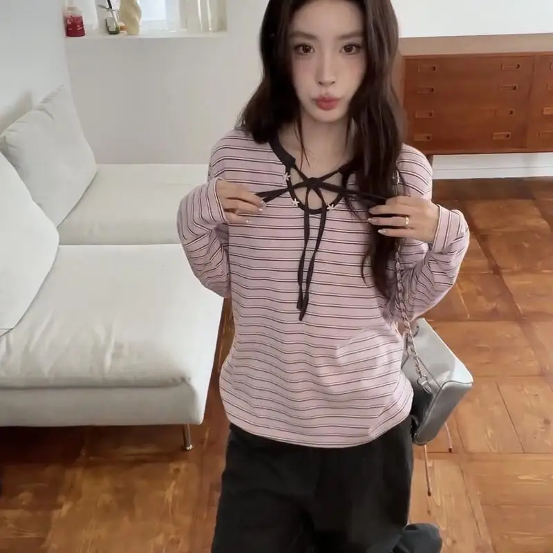 Stylish Girl Modal Y2K One Shoulder Tops Korean Sexy Tight Fitting Long Sleeved Gir Autumn Winter Outfit Cute Base Shirt Creativ