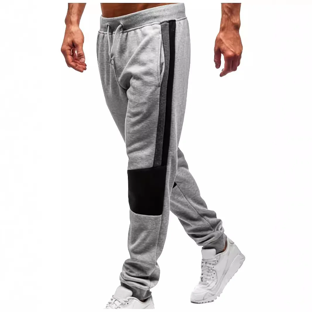 New Cross-border Spring And Autumn Men's Fashion Color Matching Casual Sports Running Trousers