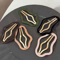 Cute Cloud Shaped Hollow Out BB Hairpins Metal Geometric Wave Irregular Hair Clip Y2K Style Barrettes Headwear Hair Accessories