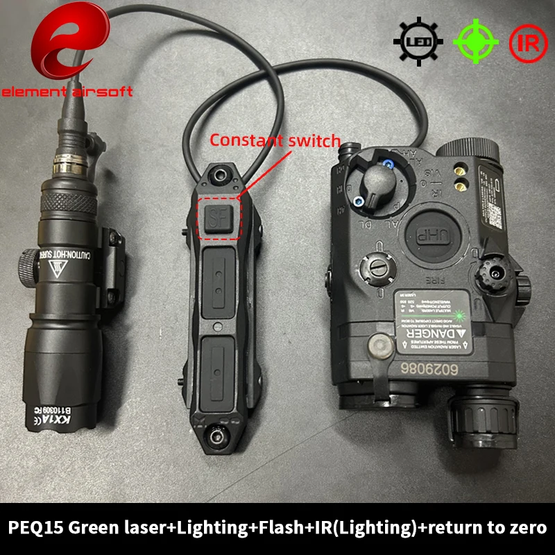 NONE Element peq15 Laseranzeige PEQ 15 Laserbox M600C Taschenlampe Dual Control Rattenschwanz M300 taktische Taschenlampe 7